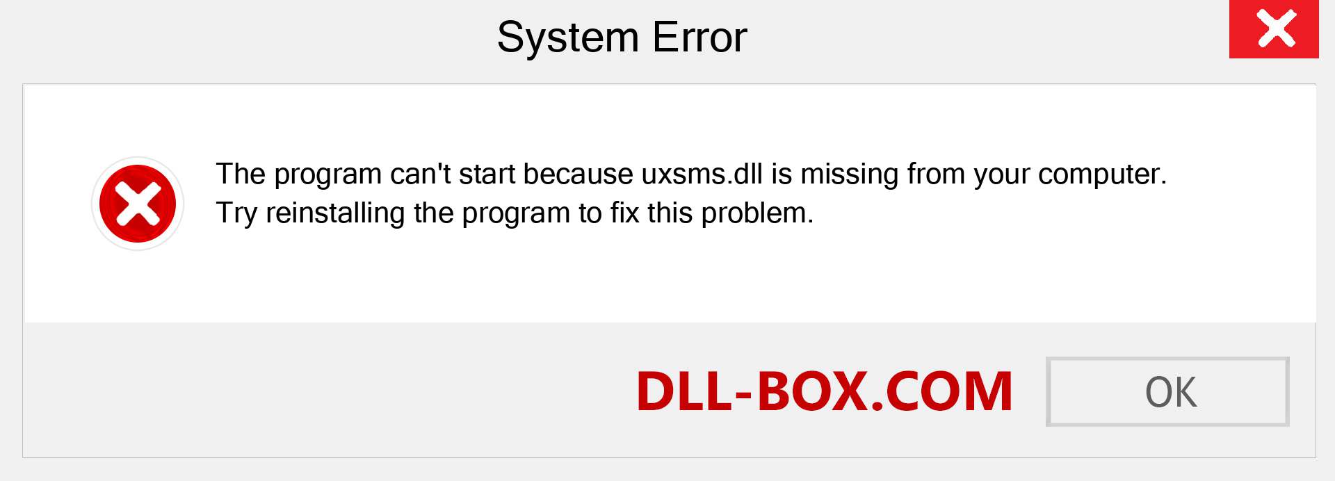  uxsms.dll file is missing?. Download for Windows 7, 8, 10 - Fix  uxsms dll Missing Error on Windows, photos, images